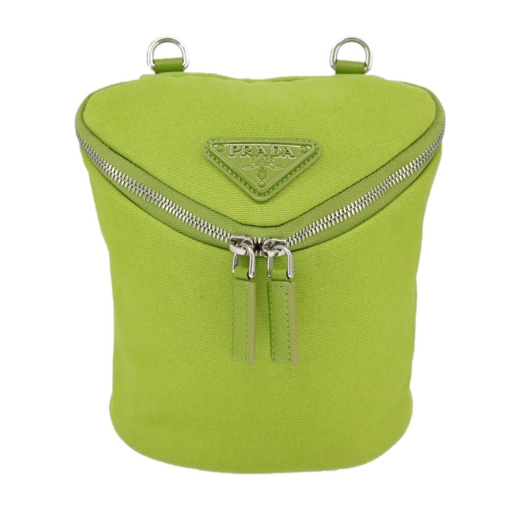 Prada Canvas Shoulder Bag Silver